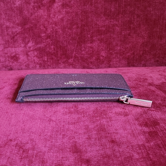Kate Spade Shimmy Glitter Fabric Zip Long Card Case - Good Used Condition - Picture 7 of 15